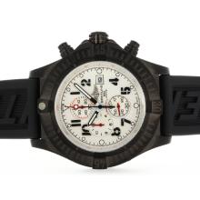 Breitling Super Avenger Working Chronograph PVD Case with White Dial
