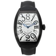 Franck Muller Crazy Hours Automatic PVD Case with White Dial Rubber Strap
