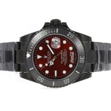 Rolex Submariner Cocacola Limited Edition Automatic Full PVD with Red Dial Ceramic Bezel