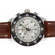 Breitling Skyracer Automatic with White Dial Leather Strap-1