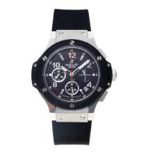 Hublot Big Bang Working Chronograph with Black Dial and Strap-Lady Size