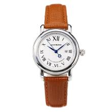 Montblanc Star White Dial with Leather Strap-Lady Size
