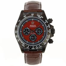 Rolex Daytona Working Chronograph PVD Case with Red Dial