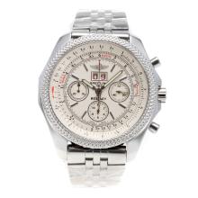 Breitling Bentley 6.75 Big Date Chronograph Asia Valjoux 7750 Movement with White Dial S/S-1