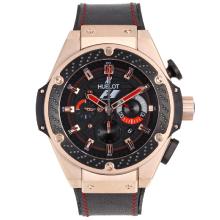 Hublot Big Bang Chronograph Asia Valjoux 7750 Movement Rose Gold Case with Black Dial F1 Edition-1