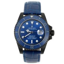 Rolex Submariner Automatic PVD Case Ceramic Bezel with Blue Dial Sapphire Glass