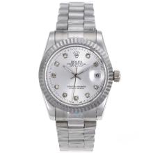Rolex Datejust Automatic Diamond Marking with Silver Dial Sapphire Glass