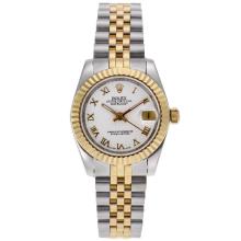 Rolex Datejust Automatic Two Tone Roman Markers with White Dial Mid Size