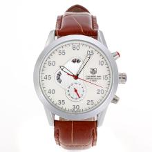 Tag Heuer Calibre 360 Automatic with White Dial Leather Strap