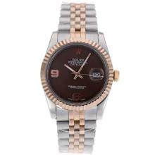 Rolex Datejust Automatic Two Tone With Brown Dial