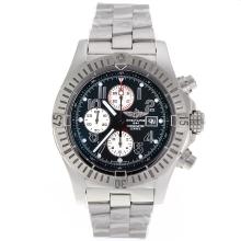 Breitling Super Avenger Chronograph Asia Valjoux 7750 Movement Number Markers with Black Dial