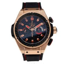 Hublot Big Bang Chronograph Asia Valjoux 7750 Movement Rose Gold Case with Black Dial F1 Edition