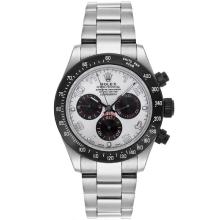 Rolex Daytona Chronograph Asia Valjoux 7750 Movement Number Markers with Silver Dial S/S-PVD Bezel-1
