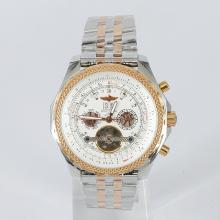 Breitling Bentley Tourbillon Automatic Two Tone Rose Gold with White Dial