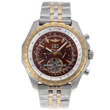 Breitling Bentley T Tourbillon Automatic Two Tone Rose Gold with Brown Dial