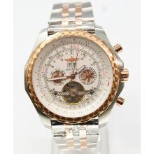 Breitling Bentley T Tourbillon Automatic Two Tone Rose gold with White Dial