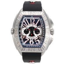 Franck Muller Conquistador Working Chronograph with Black Dial Rubber Strap