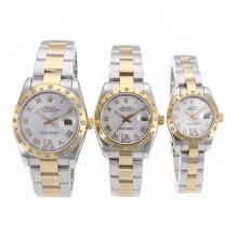 Rolex Datejust Automatic Two Tone Diamond Bezel Roman Markers with Silver Dial Sapphire Glass-1