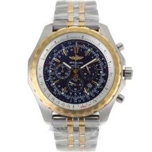 Breitling For Bentley Motors Working Chronograph Two Tone Rose gold with Blue Dial 1