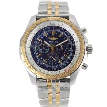 Breitling For Bentley Motors Working Chronograph Two Tone Rose gold with Blue Dial